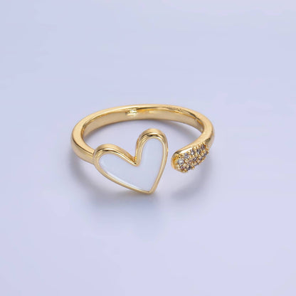 Aim Eternal - Dainty White Gold Heart Ring Adjustable Ring