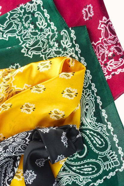 Olive & Pique - "So Silky" Satin Neckerchief Scarf, Versatile, Mustard