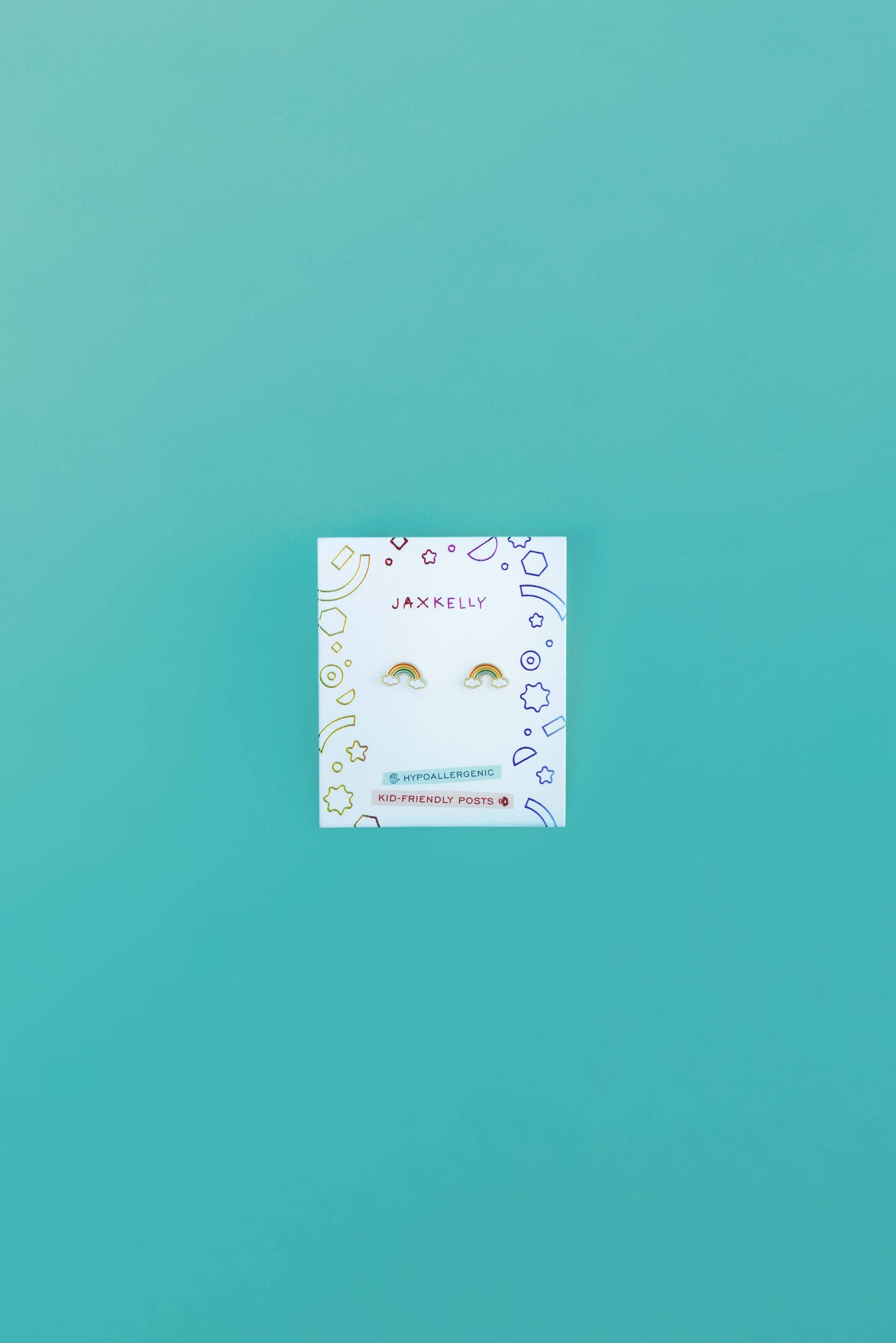 JaxKelly - Rainbow Enamel Flat Back Kids Earrings