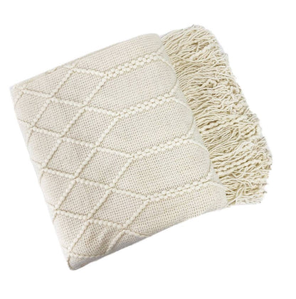 Fennco Styles - Rhombus Diamond Knit 50x60 Inch Throw Blanket