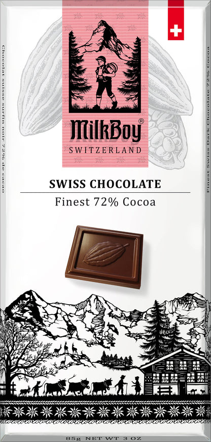 Milkboy Swiss Chocolates - Finest 72% Cocoa
