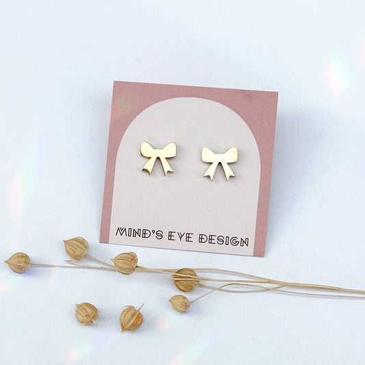 Mind's Eye Design - Gold Bow Studs