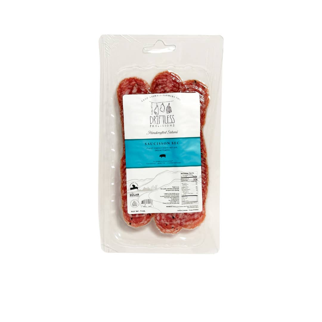 Driftless Provisions - Pre-Sliced Saucisson Sec Salami - 3.oz