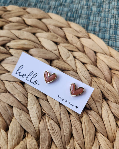 Twig & Rue boutique - Heart clay studs