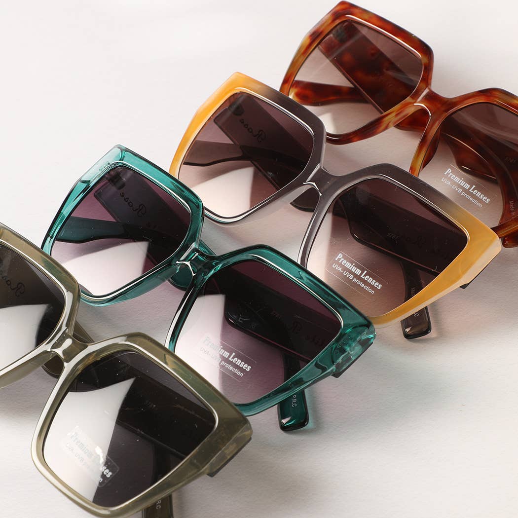 Fashion City - Oversized Square Cat Eye Chunky Sunglasses