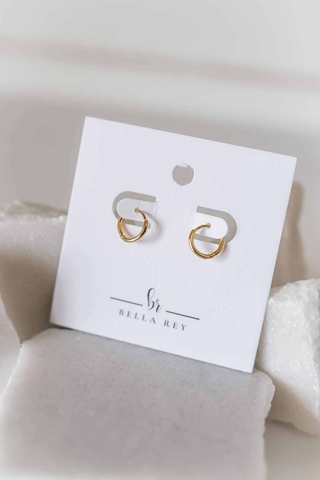 Bella Rey jewelry - The Nia gold plated dainty hoops -huggies- hypoallergenic