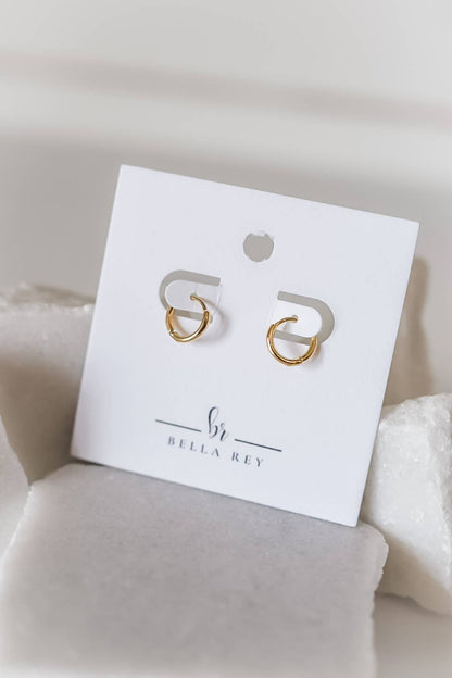Bella Rey jewelry - The Nia gold plated dainty hoops -huggies- hypoallergenic