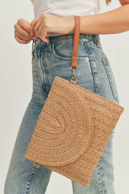 Hana - Straw Envelope Crossbody and Clutch Bag