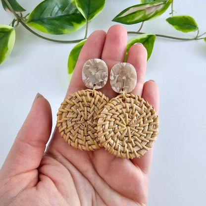 Spiffy & Splendid - Dominica Earrings - Dark Rattan // Resort, Gifts, Jewelry