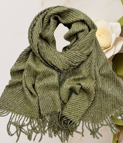 JC Sunny Fashion - JC021031 Luxuriously Soft Herringbone Crinkled Scarf