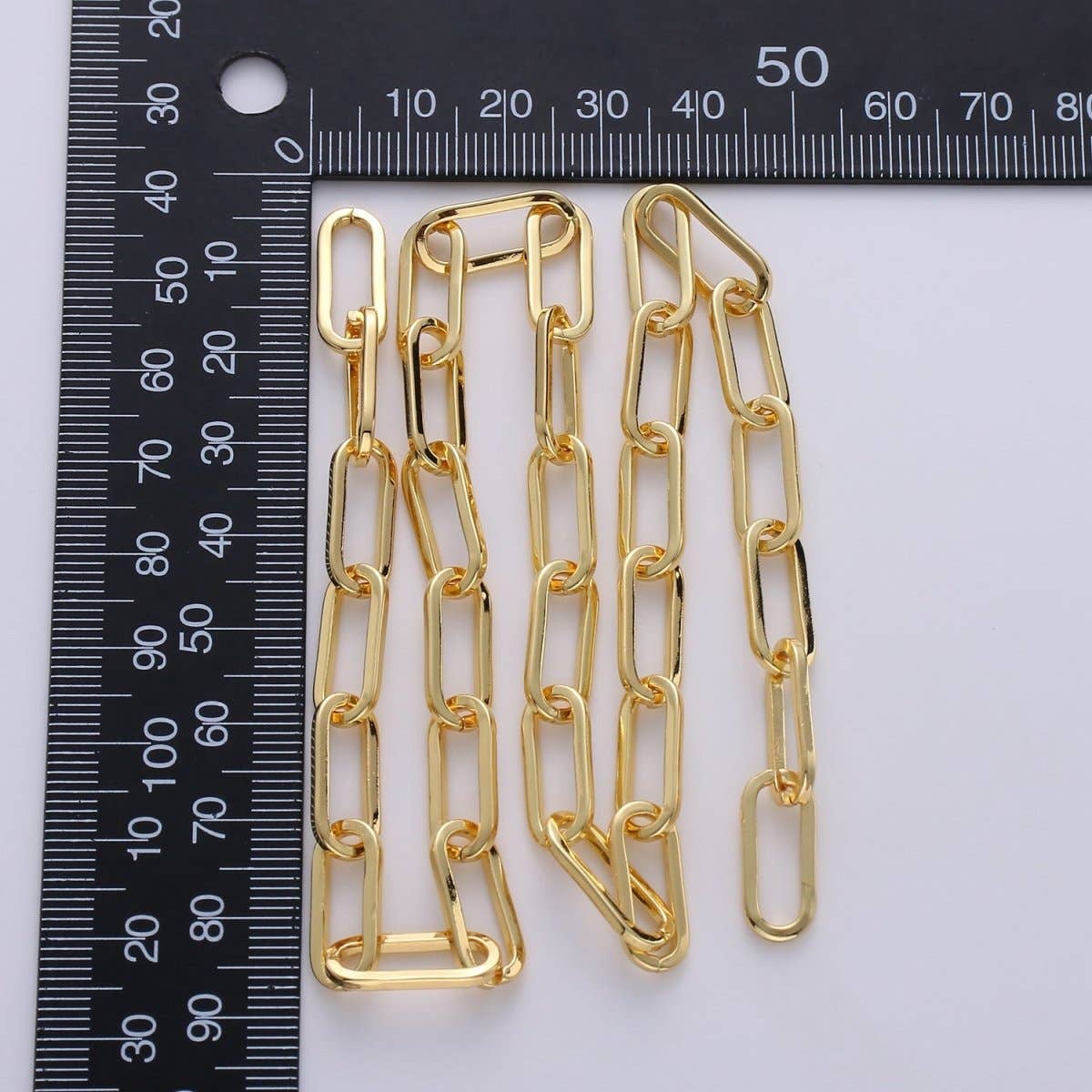 Aim Eternal - Chunky Paperclip Chain Necklace 16x7mm 24K Gold Filled Jumbo Link Paper Clip Chain 1 yard Lead, Nickel Free Unfinished Link Chain | ROLL-232