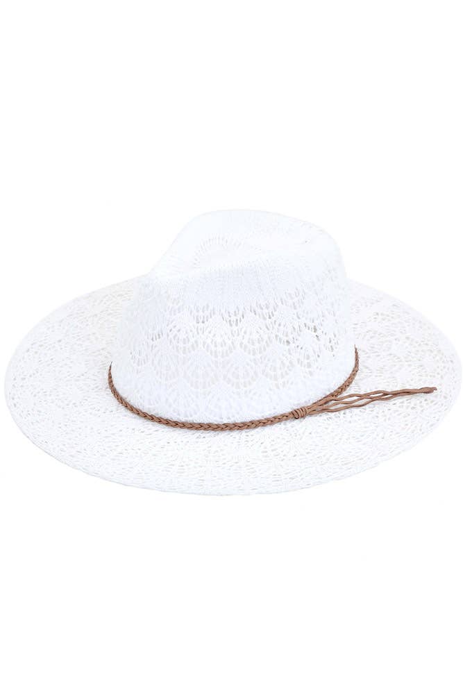 Hana - C.C Horseshoe Lace Knitting Summer Panama Hat