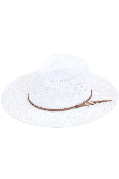 Hana - C.C Horseshoe Lace Knitting Summer Panama Hat