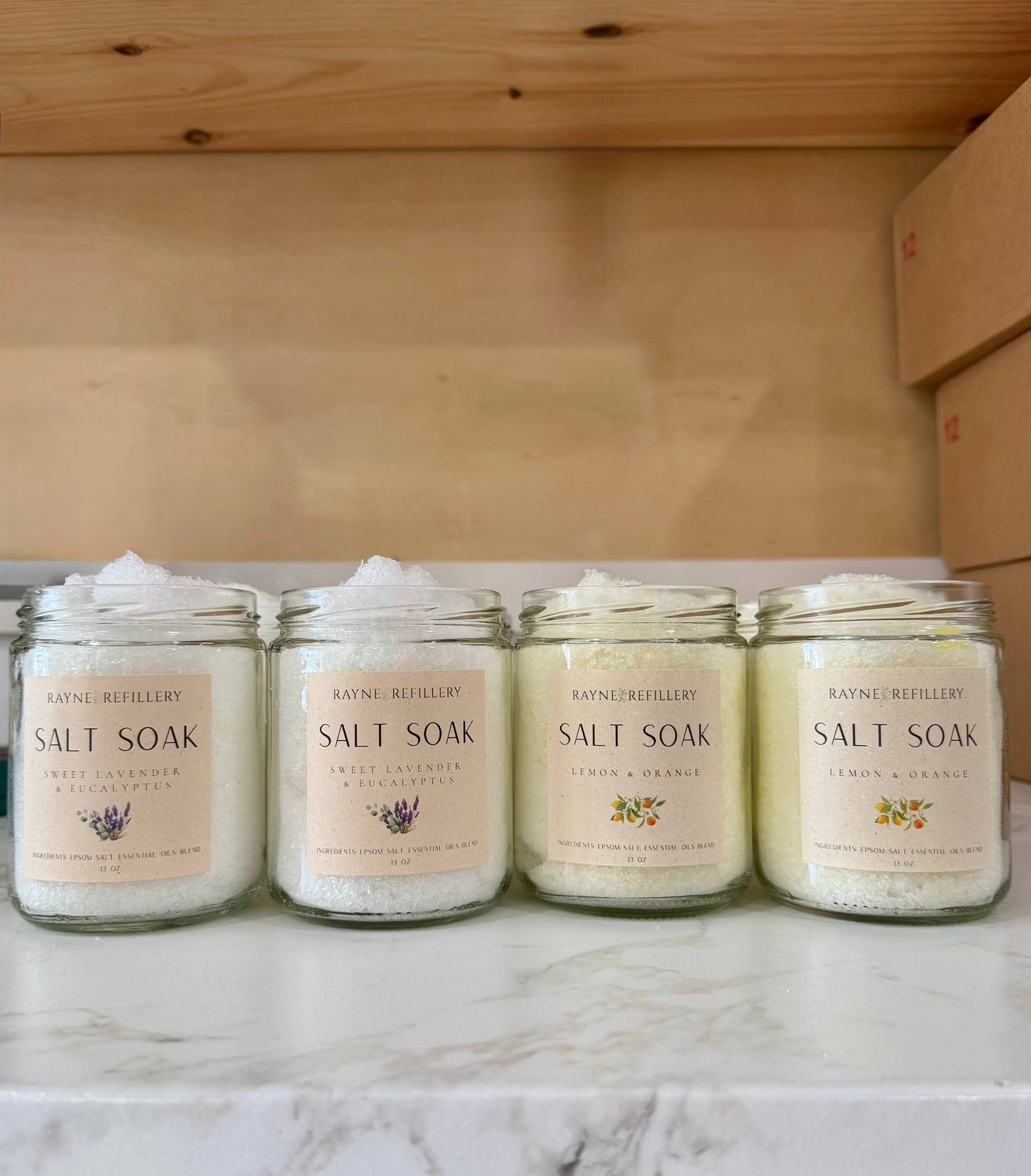 Rayne Refillery - Salt Soak- Lemon & Lavender Scents 