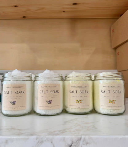 Rayne Refillery - Salt Soak- Lemon & Lavender Scents 