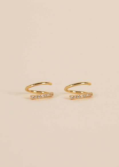 JaxKelly - Pave Spiral - Gold Earrings