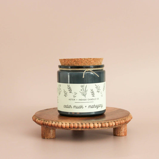Aster + Indigo Candle Co. - Cedar Musk + Mahogany | Soy Candle