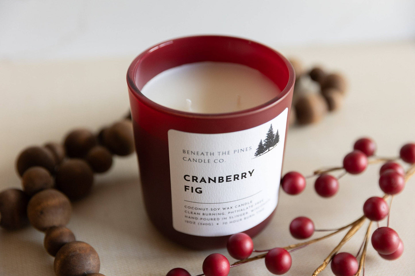 Beneath The Pines Candle Co. - Cranberry Fig: Coconut-Soy Candle