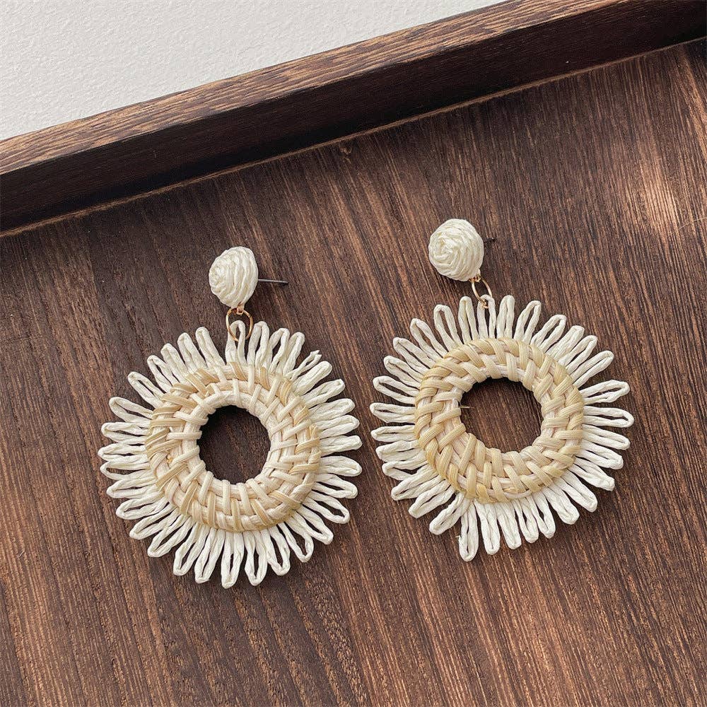 Dipped Shop - Vintage Handwoven Rattan Grass Earrings DP25D776