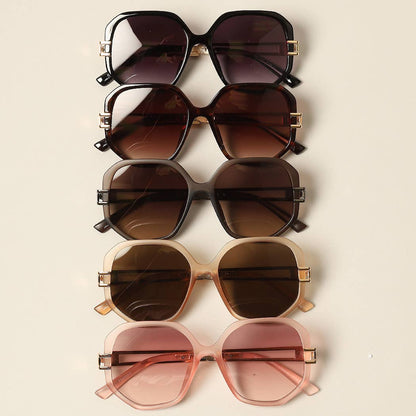 Fashion City - Women's Unique Temples Geometric Sunglasses