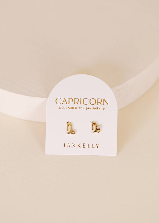 JaxKelly - Zodiac Gold Earrings - Capricorn