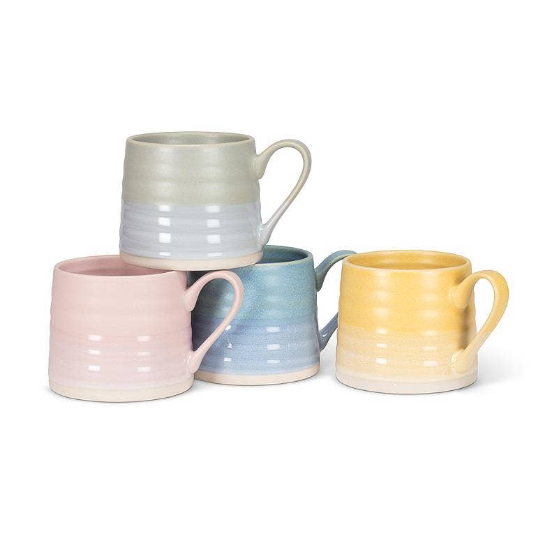 Abbott - Ridged Mug-Sage Green-3"H(14oz)
