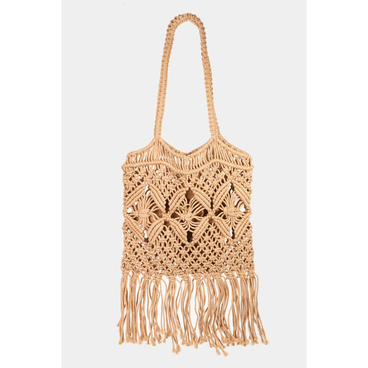 Collections by Fame Accessories - Intricate Woven Pattern Tote Bag