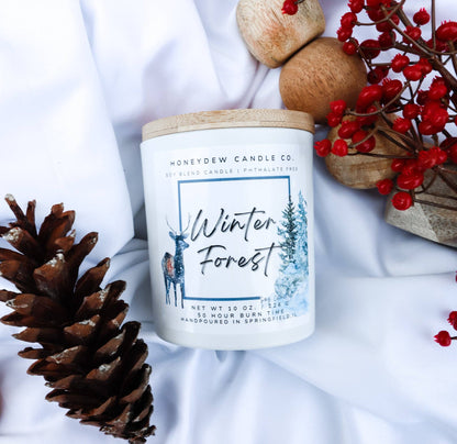 HC101 Honeydew Candle Co. - Winter Forest 8 oz Jar Candle