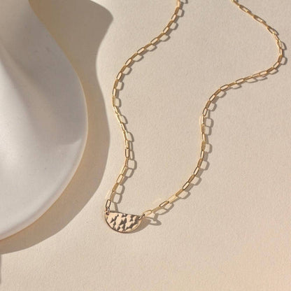Token Jewelry - Half Moon Necklace in 14k Gold Fill or Sterling Silver 