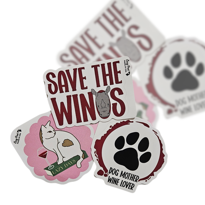 Lou Golden Designs - Dog Mother Wine Lover Sticker
