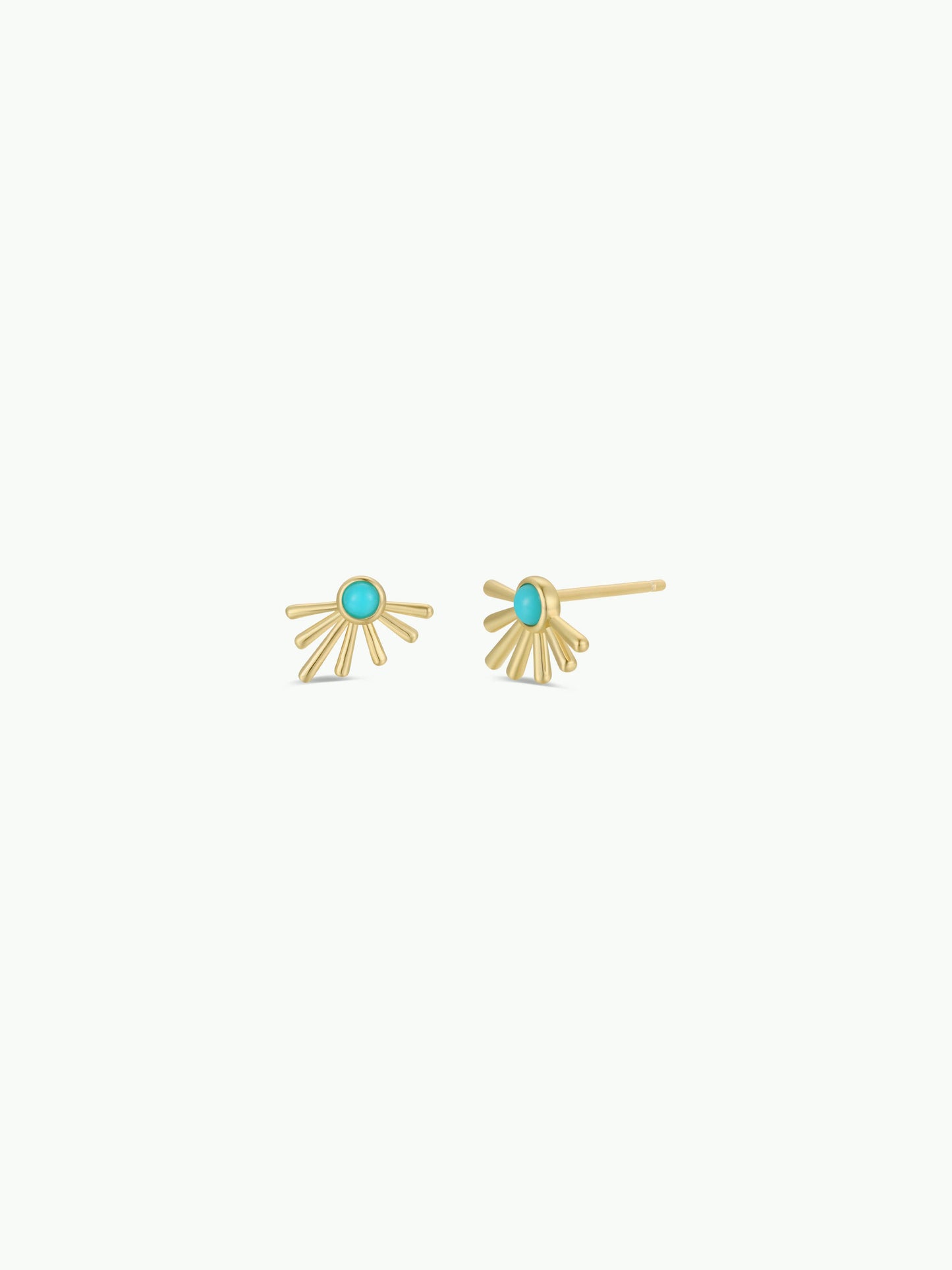 JaxKelly - Sun Ray - Turquoise - Gold Earrings