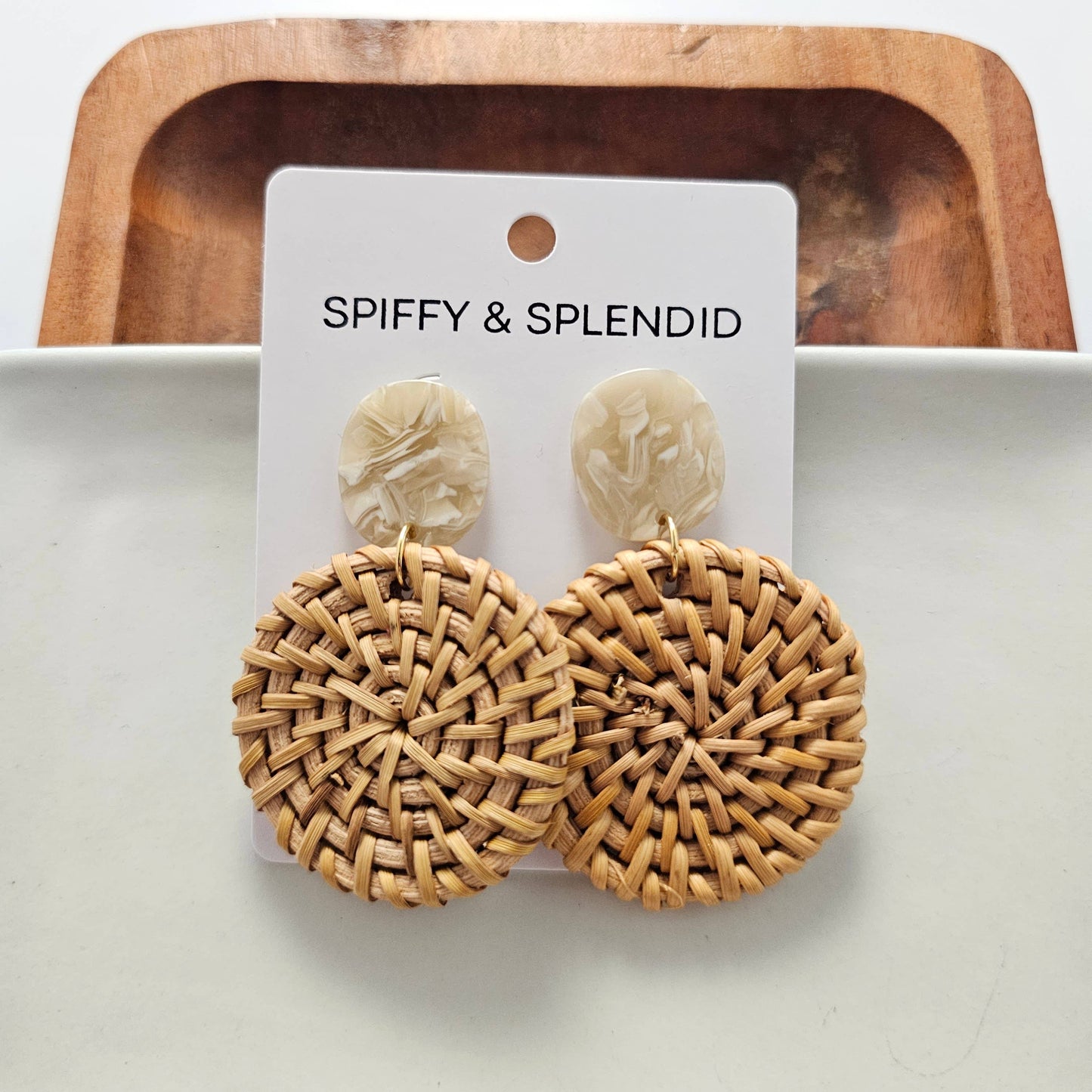 Spiffy & Splendid - Dominica Earrings - Dark Rattan // Resort, Gifts, Jewelry