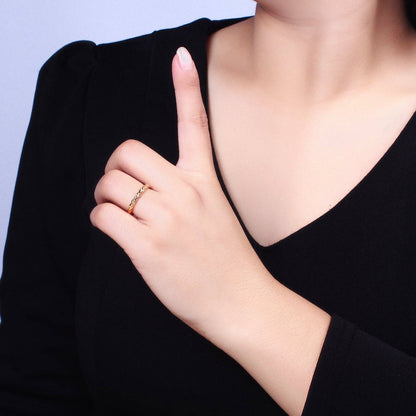 Aim Eternal - Dainty Gold Rope Ring Open Adjustable Silver Thin Ring