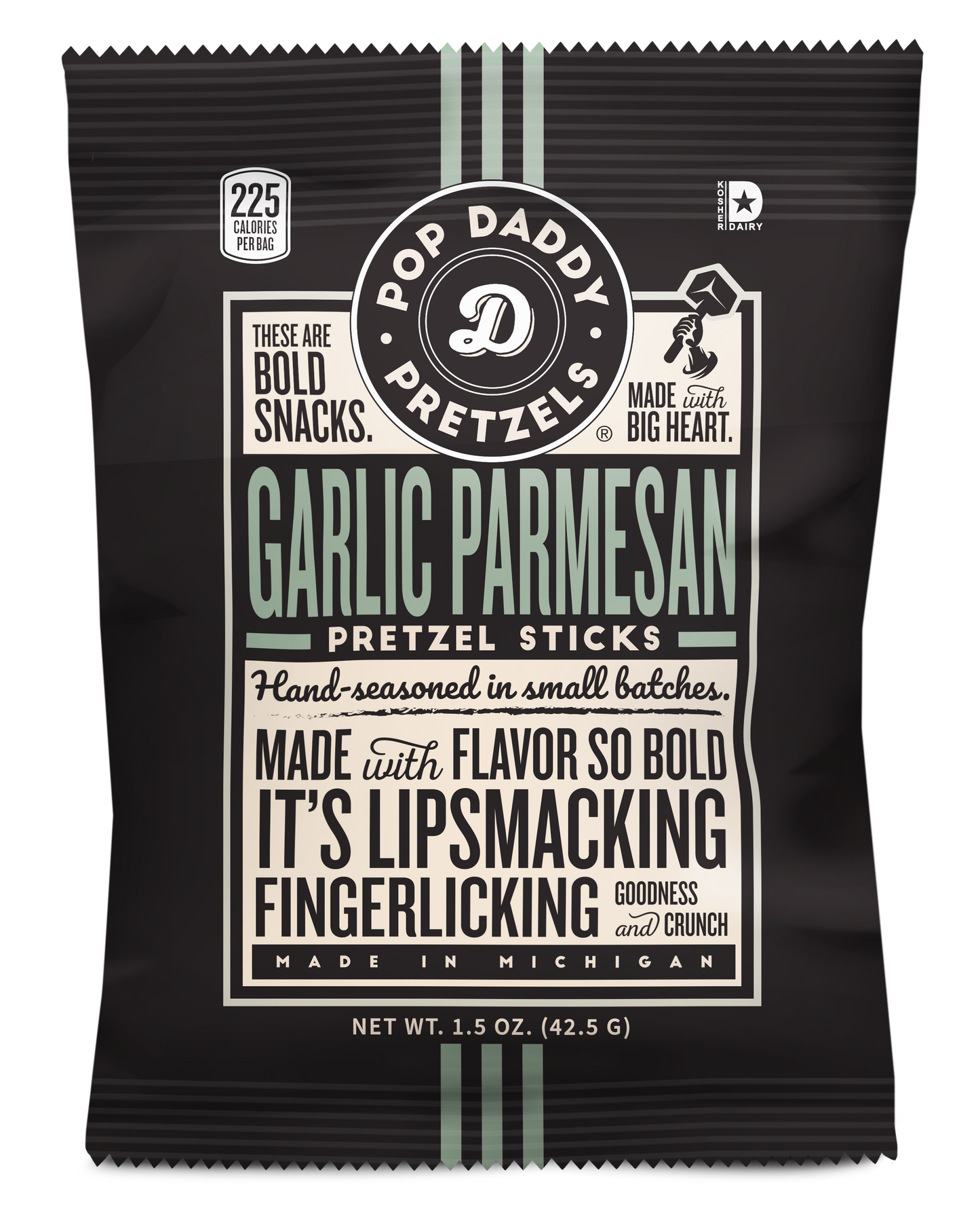 Pop Daddy Snacks - Seasoned Pretzels - 1.5oz - Garlic Parmesan