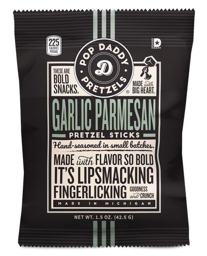 Pop Daddy Snacks - Seasoned Pretzels - 1.5oz - Garlic Parmesan
