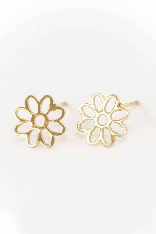 Lovoda - Daisy Outline Stud Earrings | Gold