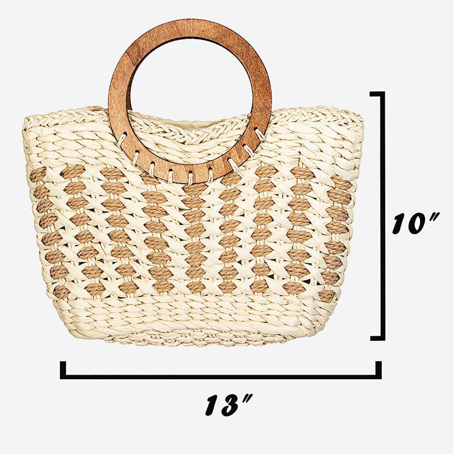 Collections by Fame Accessories - Small Braided Round Handle Tote Bag