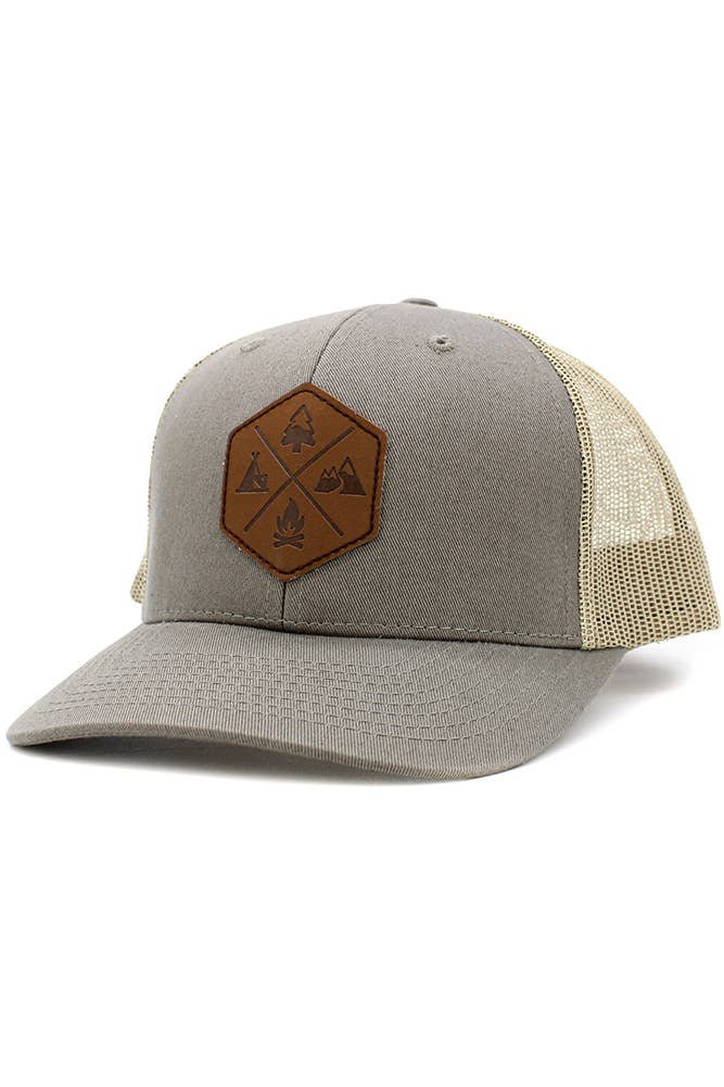 Hana - Outdoor PU patch mesh baseball cap