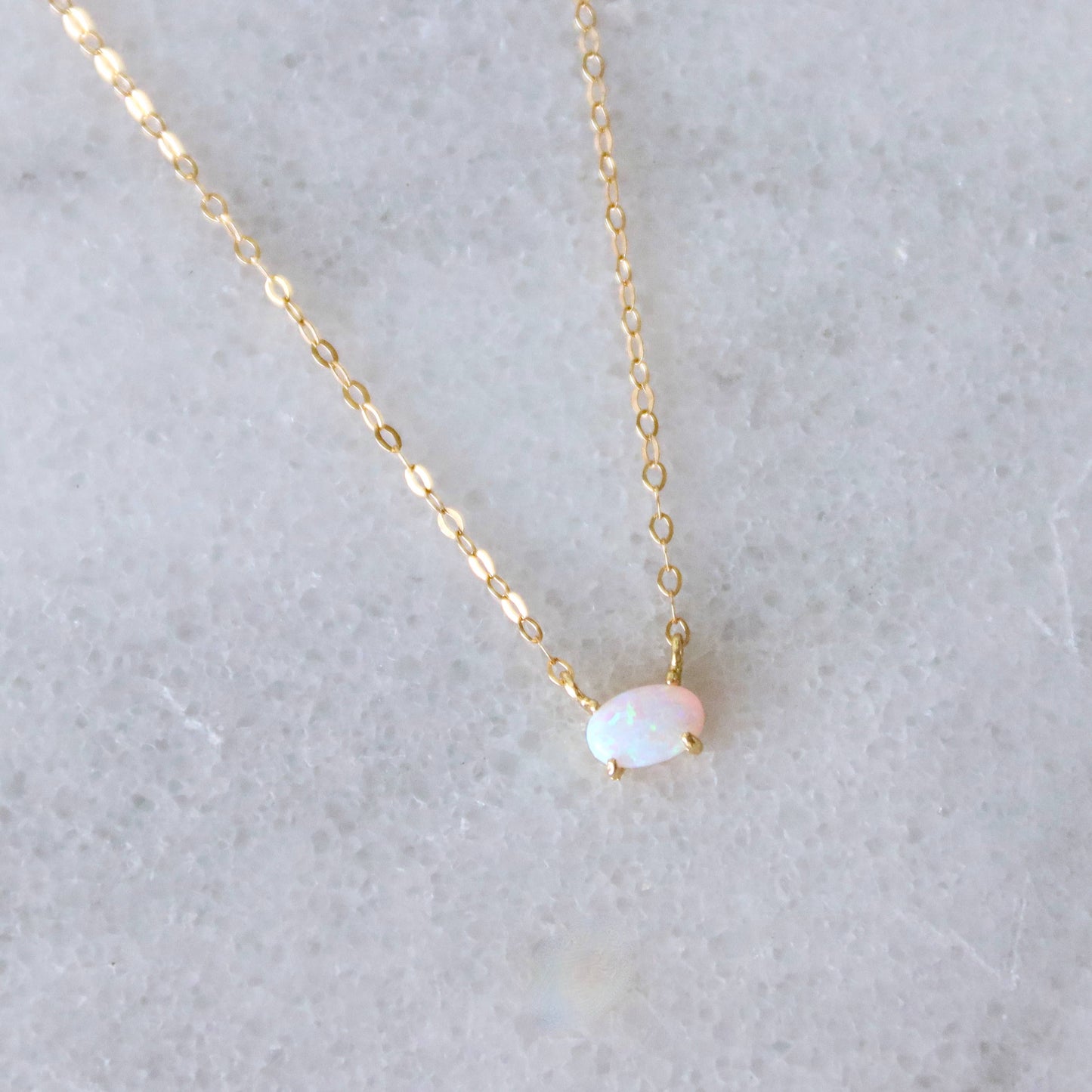 Mesa Blue - Mini Oval Opal Necklace