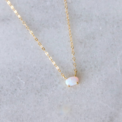 Mesa Blue - Mini Oval Opal Necklace