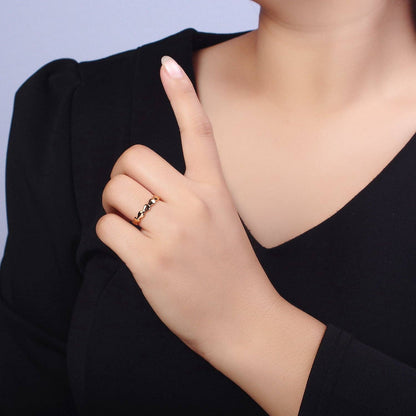 Aim Eternal - 16K Gold Filled Molten Drop Sideway Minimalist Ring