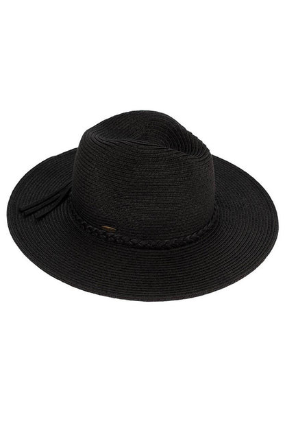 Hana - C.C Straw Panama Hat with Tied Ribbon
