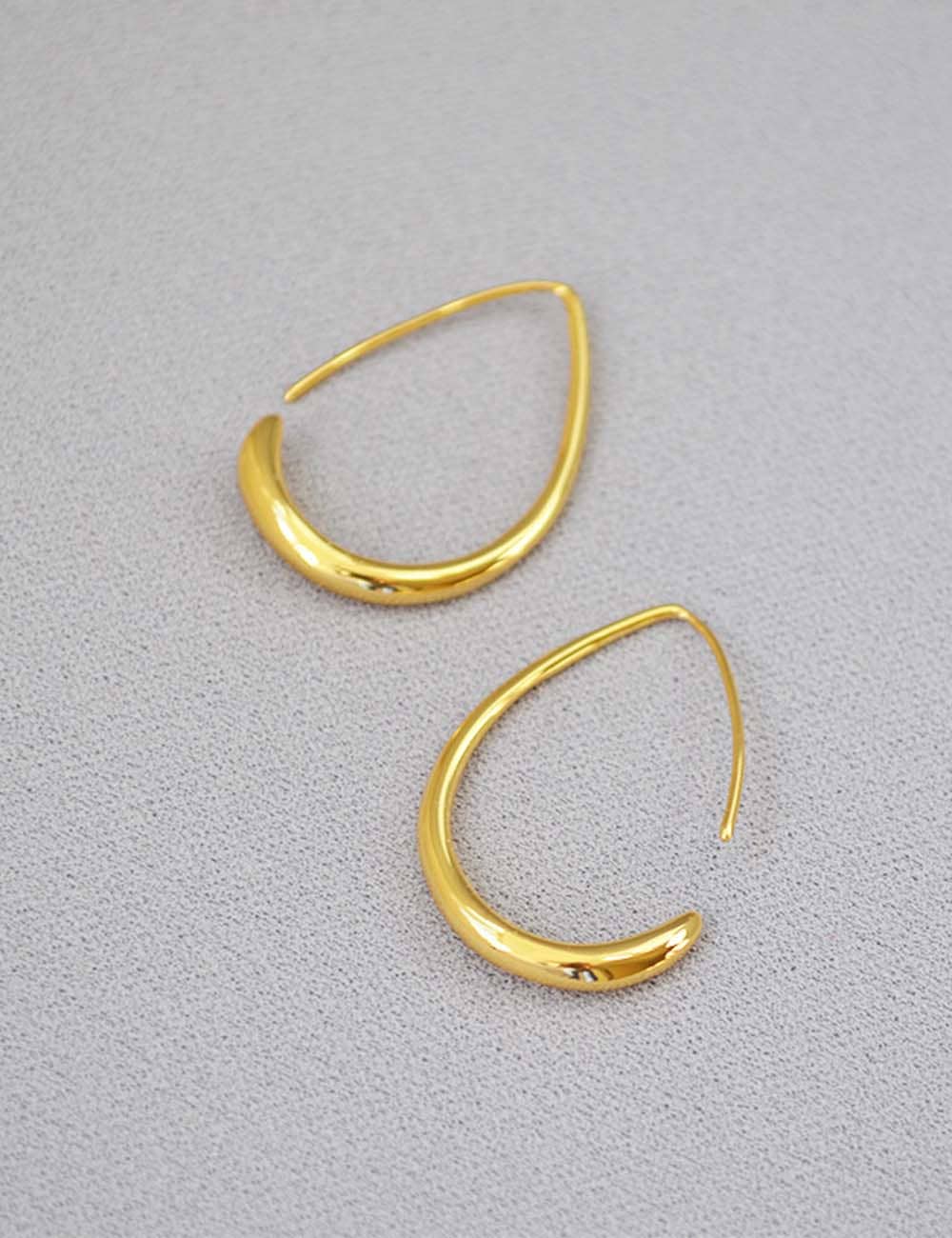 Dipped Shop - Trendy Geometric Teardrop Hoop Earrings DP25E711