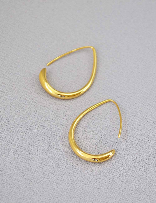 Dipped Shop - Trendy Geometric Teardrop Hoop Earrings DP25E711