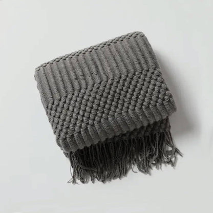 Fennco Styles - Waffle Stripe 50x60 Inch Throw Blanket
