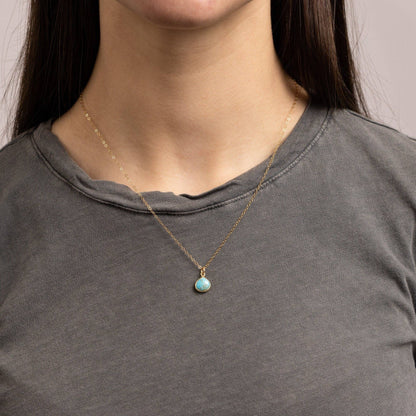 Soul & Little Rose - Turquoise Teardrop Pendant Gemstone Necklace