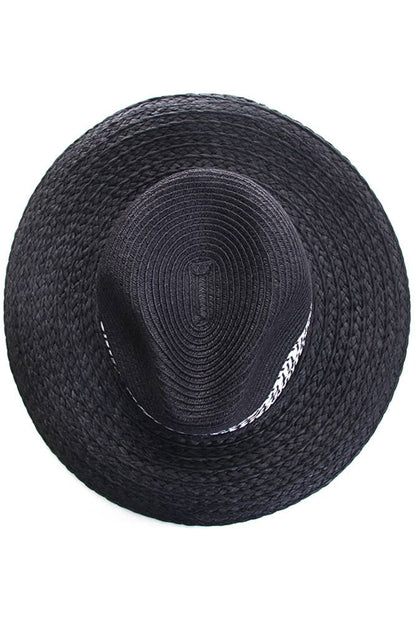 Hana - C.C Paper Straw Panama with Whip Stitches on Woven Trim