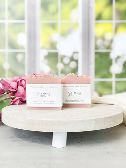 Spirit Glow Home & Body Essentials - Oatmeal & Honey - Handcrafted Artisan Soap Bar
