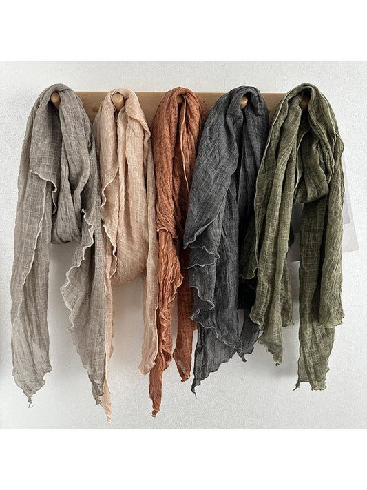 Funkyrel® Atzbranding Limited - Scarvii - Vintage Solid Color Women's Crinkled Scarf