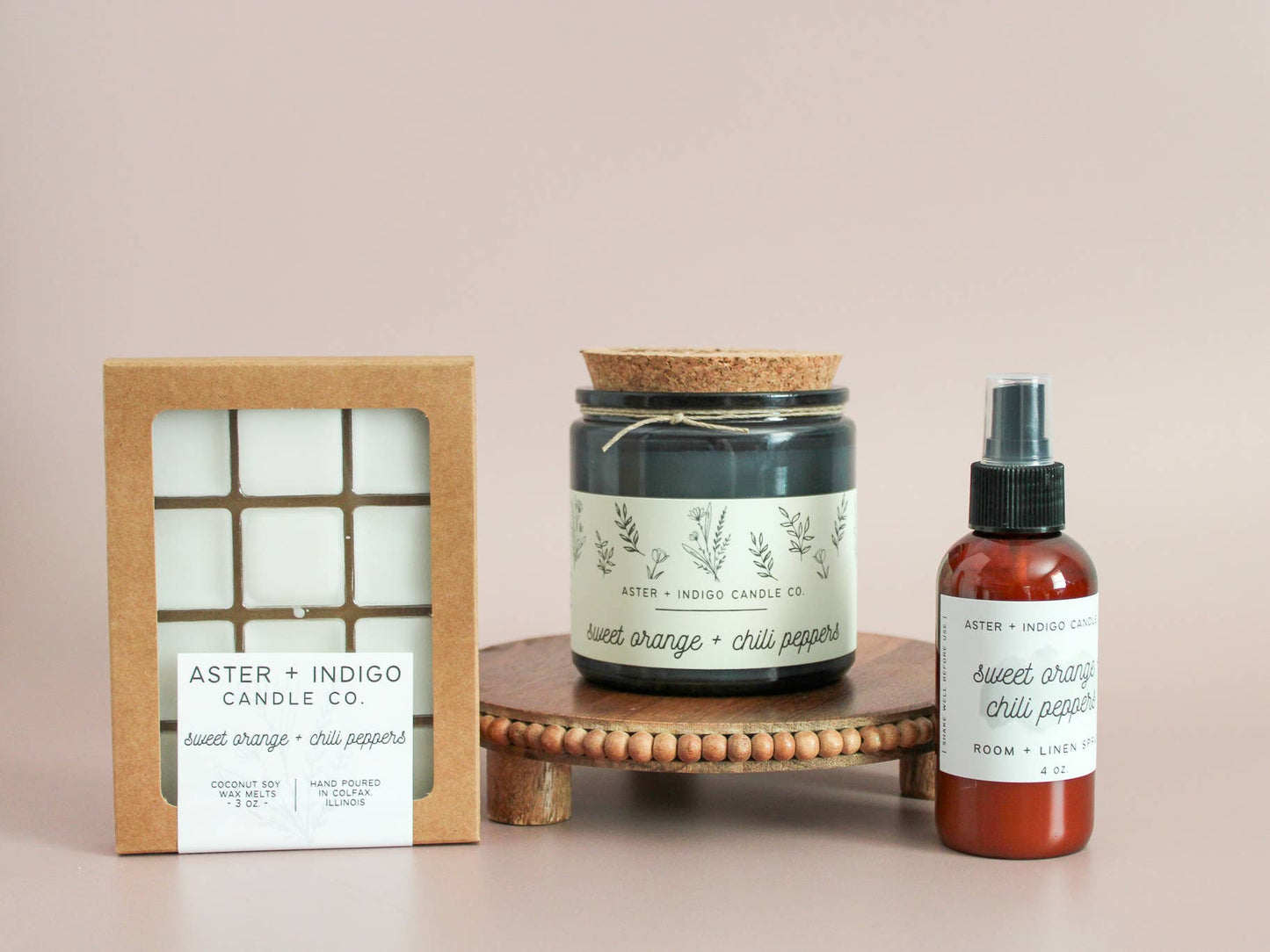 Aster + Indigo Candle Co. - Sweet Orange + Chili Peppers | Soy Candle
